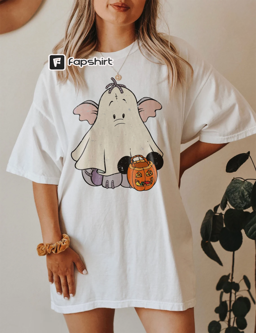 Disney Winnie The Pooh Character Halloween Comfort Colors Shirt, Disney Ghost Shirt, Vintage Spooky Season Shirt Disney Family Halloween Tee