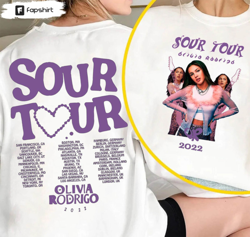 Olivia Rodrigo Sour Tour 2023 Sweatshirt, Vintage Unisex T-shirt Unisex Hoodie