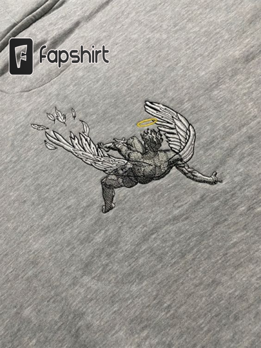 Adults Fallen Angel Embroidered | Alternative Embroidered | Gothic | Original Design | Graphic Tshirt |