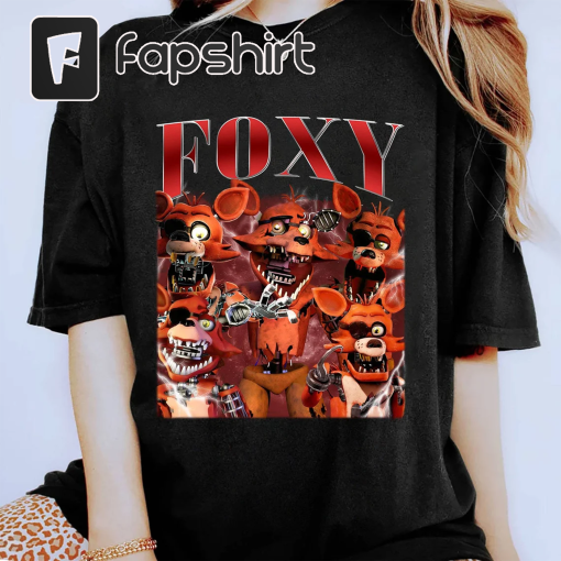 Vintage Fnaf Foxy Shirt | Homage Five Nights at Freddy Foxy Shirt | VIntage Freddy Fazbear Bonnie Chica Foxy Fnaf Video Game Shirt