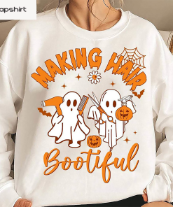 Retro Halloween Sweatshirt, Making Hair Bootiful Funny…