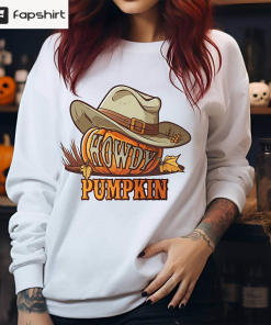 Howdy Pumpkin Shirt, Retro Western Cowboy For…