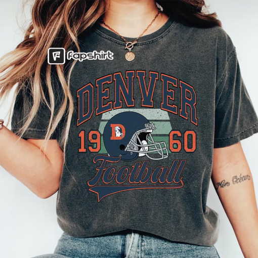 Retro Denver 1960 Football Shirt, Denver Bronco Football Sweatshirt, Football Jersey Fan Gift, Game Day Hoodie, Russell Wilson, Jerry Jeudy