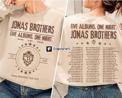 Jonas Brothers Double Sided T shirt, Jonas Brothers Tour Sweater, Concert 2023 Retro Unisex Gift, Jonas Brothers shirts For all tour dates