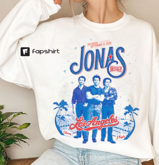 LOS ANGELES Crewneck Sweatshirt, Jonas Brothers Merch, Jonas Five Albums One Night Tour Shirt, Jonas Brothers 2023 Tour Shirt