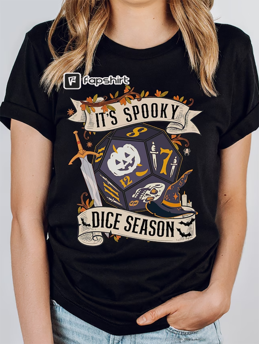 DND HALLOWEEN DICE Shirt, dnd pumpkin dice, dnd halloween, it’s spooky dice season, dnd shirt halloween, Halloween dice set