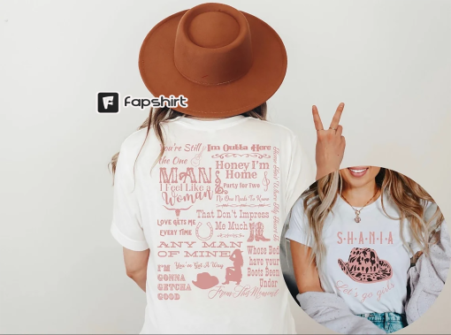 Shania Two Sided Tracklist Shirt | Lets Go Girls Shania Concert Tshirt | Twain Merch, Gift