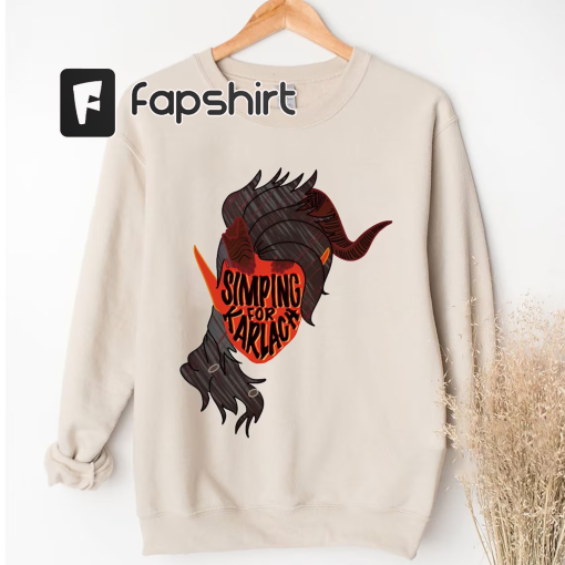 Simping for Karlach Shirt, Karlach Baldur’s Gate 3 Sweatshirt, Karlach Barbarian Hoodie, Zariel Tiefling Barbarian Shirt,Baldur’s Gate Merch