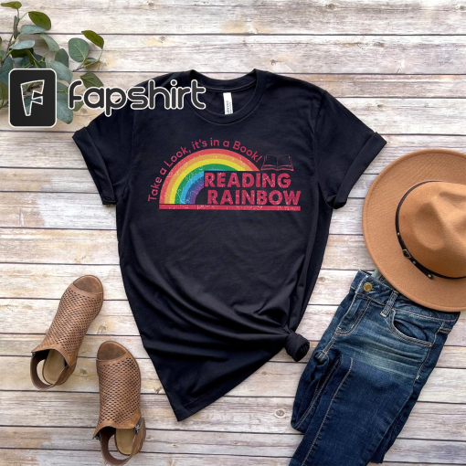 Reading Rainbow Shirt, Retro Librarian Shirt, Teacher Appreciation Shirt, Retro Comfort Rainbow School Shirt, Book Lover Gift, Bookworm Tee