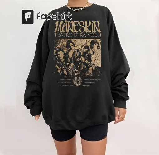 Måneskin T-Shirt, Måneskin Tour 2023 Shirt, Rock Band Tour Graphic Shirt, Måneskin Music Shirt, Vintage 2023 Maneskin Rush! World tour shirt