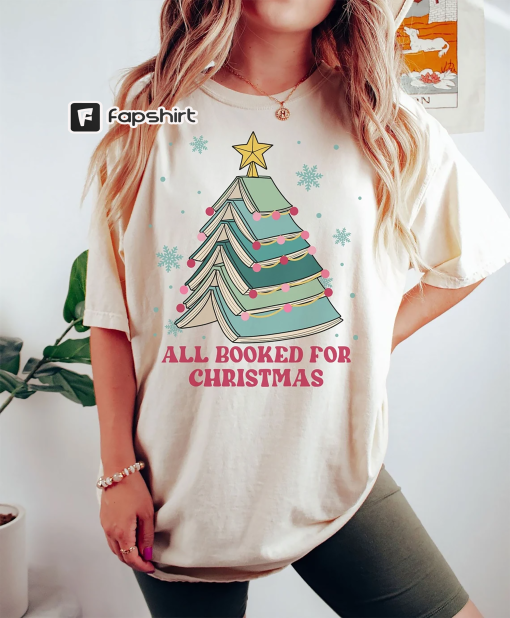 Christmas Book Tree Shirt, Christmas gift for teacher, School Christmas t-shirt, iPrintasty Christmas, Book Lovers Christmas Gift