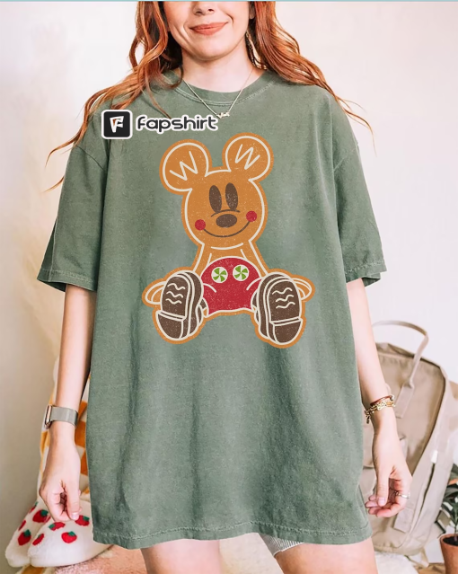 Retro Mickey Gingerbread Comfort Colors Shirt, Disney Christmas Shirt, Mickey’s Very Merry Christmas Party Shirts, Matching Christmas Shirt