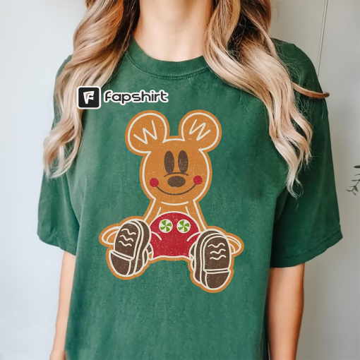 Retro Mickey Gingerbread Comfort Colors Shirt, Disney Christmas Shirt, Mickey’s Very Merry Christmas Party Shirts, Matching Christmas Shirt