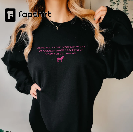 horses patriarchy embroidered crewneck sweatshirt, feminist gift