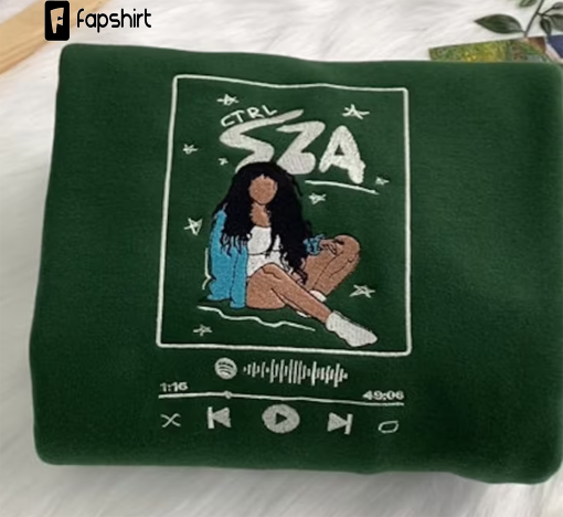 SZA CTRL Embroidered Sweatshirt Hoodie, Gift for Her, SZA Merch, Sos Tour shirt