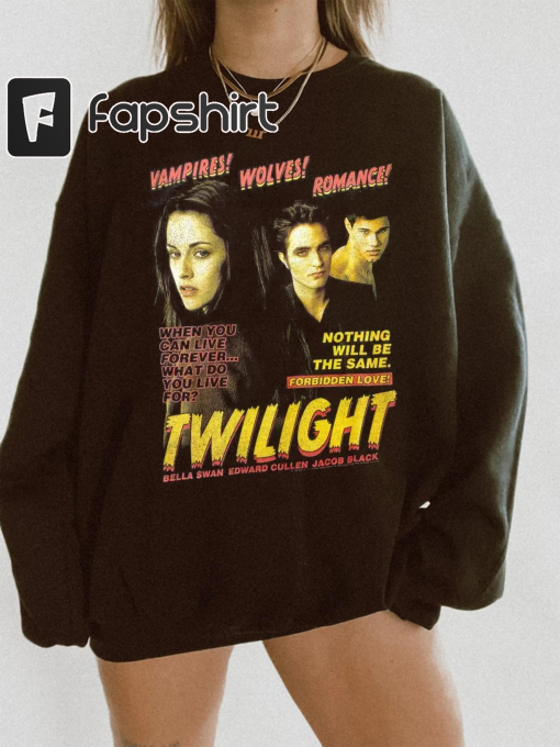 Twilight Saga T-Shirt, Vampire Wolf Romance Shirt, Graphic Tee, Ed and Bella Shirt, Twilight Movies Graphic Tee For Movie Lovers