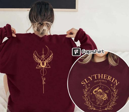 Custom Name Quidditch Double Sides Sweatshirt, Wizarding World Shirt, Hogwarts House Shirt, Magic World Shirt, Wizard School, HP Fan Gift