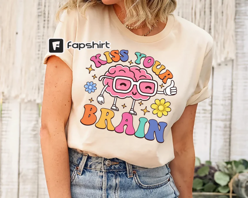 Teacher Shirts, Kiss Your Brain Shirt, Teacher Appreciation Gift, Teacher T-shirt, Retro Teacher Gifts, Sped Teacher Tshirt, Teacher T Shirt