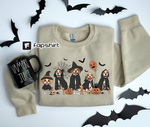 Beagle Sweatshirt, Beagle Halloween Shirt, Ghost Dog Shirt, Witch Beagle Shirt, Custom Dog Sweater, Halloween Dog Shirt, Beagle Owner Gift