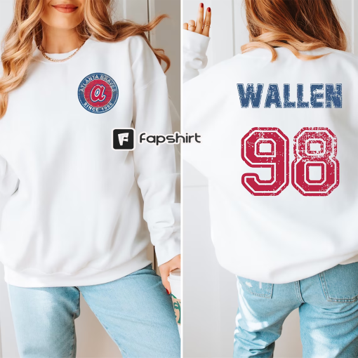 Wallen Crewneck Sweatshirt, Wallen 98 Braves Shirt, Braves 98 Shirt, 98 Braves Sweatshirt, Wallen Country Music Shir, Braves 98 Sweatshirt