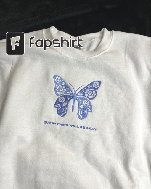 Snooze Butterfly- Embroidered Sweatshirt