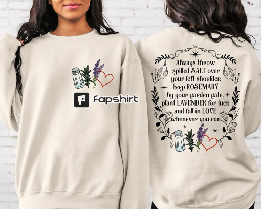 Salt Rosemary Lavender Love Front and Back Sweatshirt, Practical Magic Sweatshirt, Magic Spell Hoodie, Halloween Sweatshirt, Witchy Hoodie