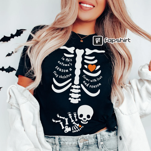 Skeleton Maternity Halloween Shirt, Pregnant Skeleton Shirt, Halloween Pregnancy Shirt, Pregnancy Announcement Halloween, New Mommy Shirt