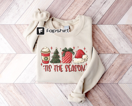 T Is The Season To Sweatshirt, Cute Merry Christmas Sweatshirt, Womens Christmas Crewneck, Holiday Sweatshirt, Winter Sweatshirt, Xmas Tee