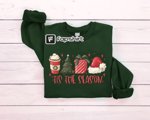 T Is The Season To Sweatshirt, Cute Merry Christmas Sweatshirt, Womens Christmas Crewneck, Holiday Sweatshirt, Winter Sweatshirt, Xmas Tee