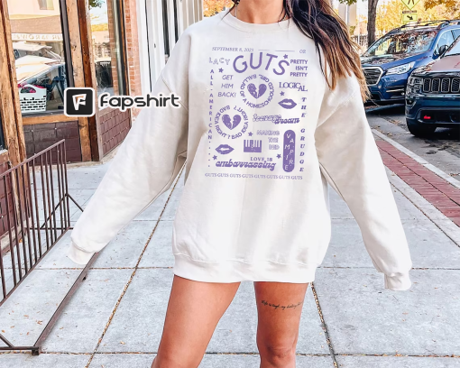 GUTS album Olivia Tour Sweatshirt, Olivia Rodrigo Shirt, Good 4 U Shirt, Sour Album Shirt, Vintage Olivia Rodrigo Shirt, Olivia Merch