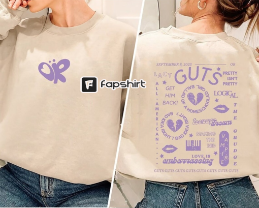 Guts Olivia track list Shirt, Guts aesthetic Shirt, Olivia Rodrigo Album GUTS Shirt