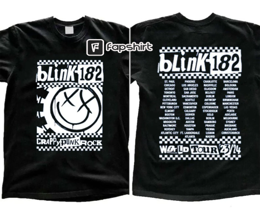 Blink 182 The World Tour 2023-2024 2Sides Shirt, Blink 182 Rock n’ Roll T Shirt, Rock n’ Roll Shirt, Blink 182 Shirt, Retro Vintage Shirt