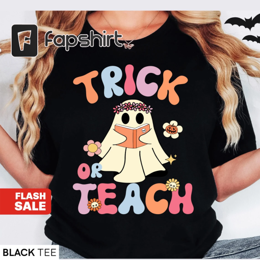 Teacher Halloween Shirt, Halloween Teacher Sweatshirt, Fall Shirts for Teachers, Vintage Halloween Teacher Tees, Trick or Teach