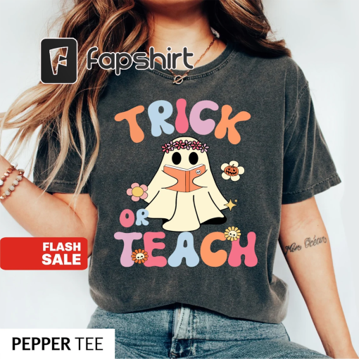 Teacher Halloween Shirt, Halloween Teacher Sweatshirt, Fall Shirts for Teachers, Vintage Halloween Teacher Tees, Trick or Teach