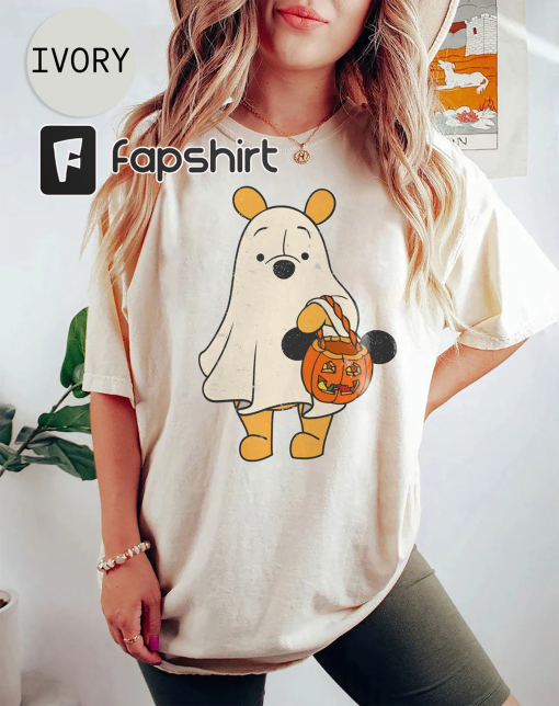 Retro Pooh Ghost Halloween Comfort Colors Shirt, Disney Spooky Season Shirt, Mickey’s Not So Scary Halloween Shirt, Halloween Pumpkin Tee