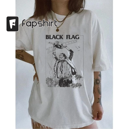 Black Flag Texas Chainsaw Massacre , Black Flag Parody Shirt – Vintage Black Flag Shirt