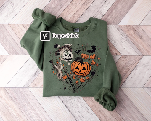 Halloween Doodles Hearth Shirt Gift For Halloween Moms, Cute Halloween Tshirt, Halloween Sweatshirt, Pumpkin Sweatshirt, Halloween Witch Tee