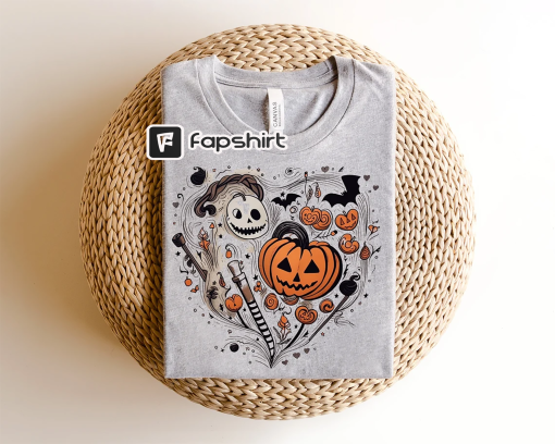 Halloween Doodles Hearth Shirt Gift For Halloween Moms, Cute Halloween Tshirt, Halloween Sweatshirt, Pumpkin Sweatshirt, Halloween Witch Tee