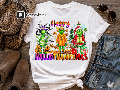 Happy Hallothanksmas , Gnomes shirt, Halloween shirt, Christmas shirt, Thanksgiving shirt, fapshirt,Christmas Gnomes shirt