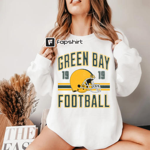 Green Bay Packers Fan Crewneck, Trendy Vintage Style NFL Football Shirt for Game Day Tailgaiting, Unisex Sweatshirt, Packers Gift, Retro 80s