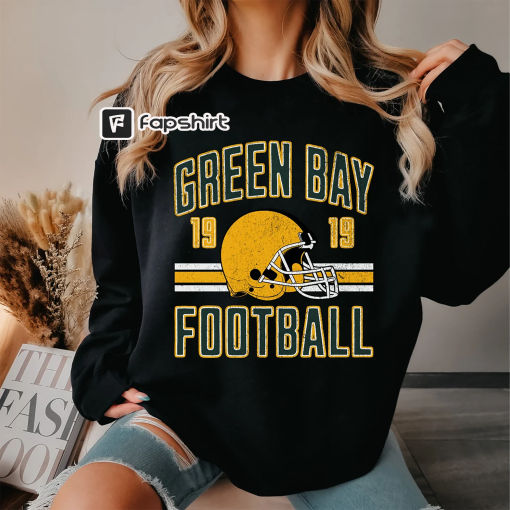 Green Bay Packers Fan Crewneck, Trendy Vintage Style NFL Football Shirt for Game Day Tailgaiting, Unisex Sweatshirt, Packers Gift, Retro 80s