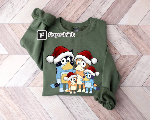 Bluey Family Christmas Shirt, Bluey Christmas Sweatshirt, Bluey Family Shirt, Christmas Sweatshirt, Bluey And Bingo Xmas Tee