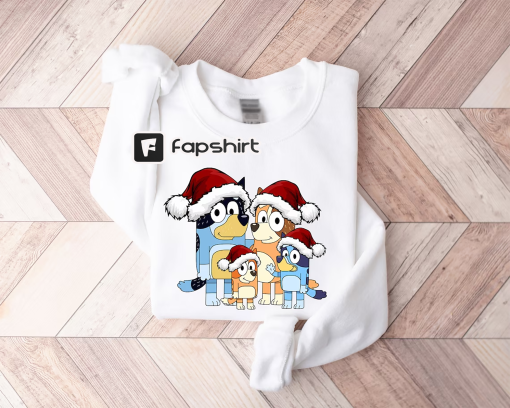 Bluey Family Christmas Shirt, Bluey Christmas Sweatshirt, Bluey Family Shirt, Christmas Sweatshirt, Bluey And Bingo Xmas Tee