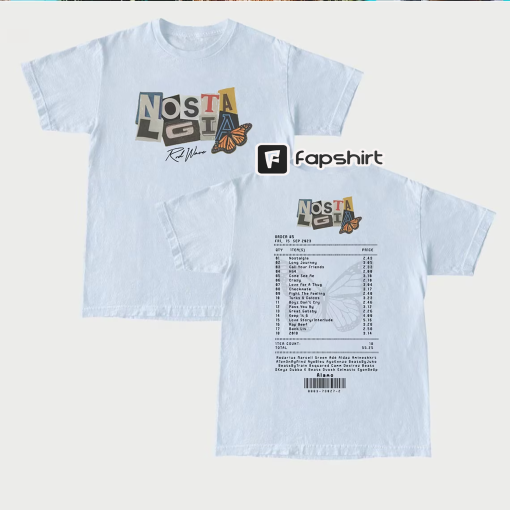 Nostalgia tracklist Aesthetic shirt, Rod wave tour shirt