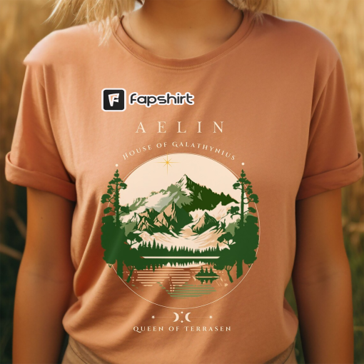 Aelin Comfort Colors Throne of Glass Tshirt, Aelin swaggering Queen of Terrasen under pine snow and Lord of the North star from Sarah J Maas