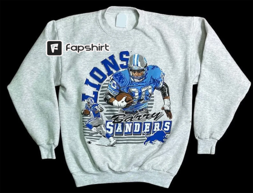 Beautiful Vintage 1994 Barry Sanders Detroit Lions League Leader Brand Crewneck Sweatshirt – Size Large – Very Soft