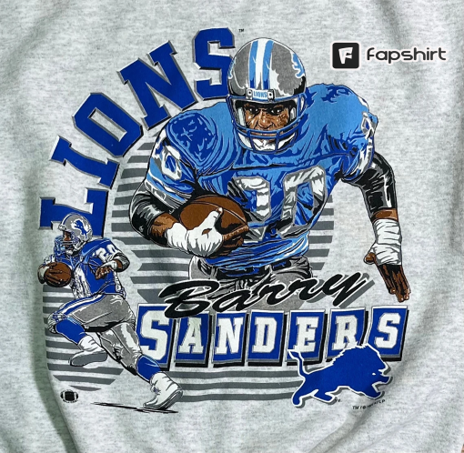 Beautiful Vintage 1994 Barry Sanders Detroit Lions League Leader Brand Crewneck Sweatshirt – Size Large – Very Soft