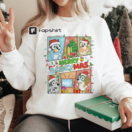 Bluey Family Christmas Sweatshirt | Bluey Christmas Shirt | Bluey Christmas Tee | Bluey and Bingo T-Shirt | Bluey Shirt Kids | Bluey Theme