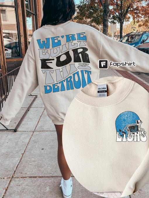 Vintage Detroit Football Sweatshirt Lions Football Crewneck Retro Style Lions Shirt Gift for Lions Football Fan Detroit Lions Gift Michigan