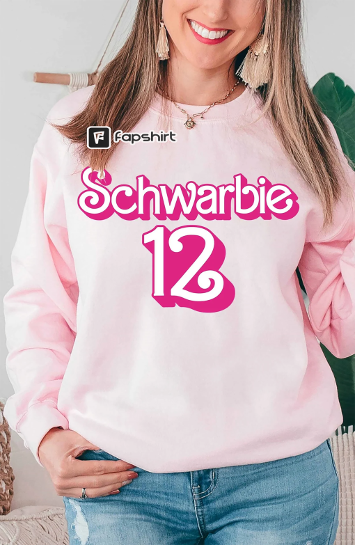 Funny Schwarbie, Twelve, Schwarbie Shirts, Barb Shirts,Pink Retro Style,Schwarber,Philadelphia,Philly, October Pink Breast Cancer Sweatshirt